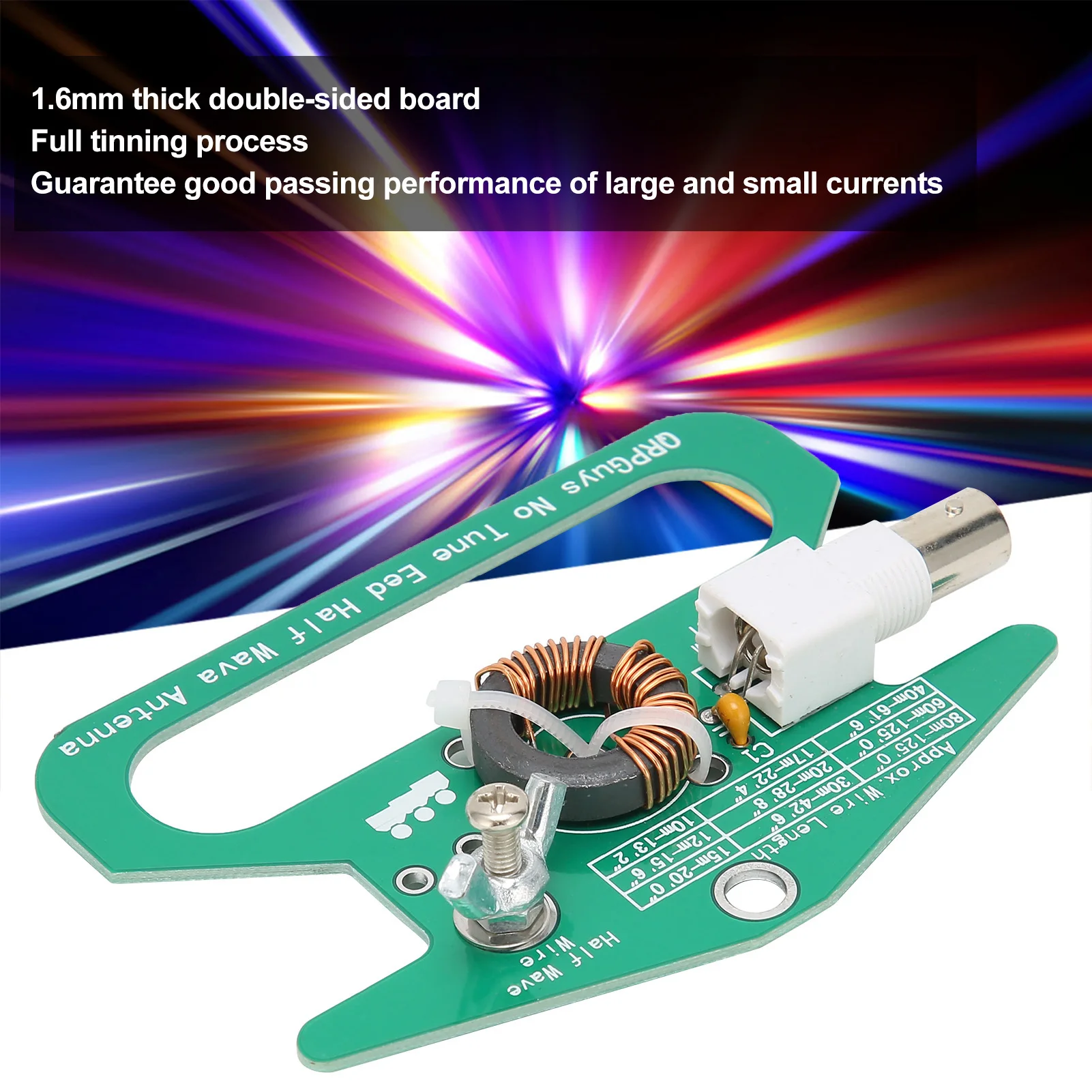 No-Tune End-Fed Half-Wave Antenna Module Portable Assembly 50-Ohm Impedance Component No-Tune End-Fed Half-Wave Antenna