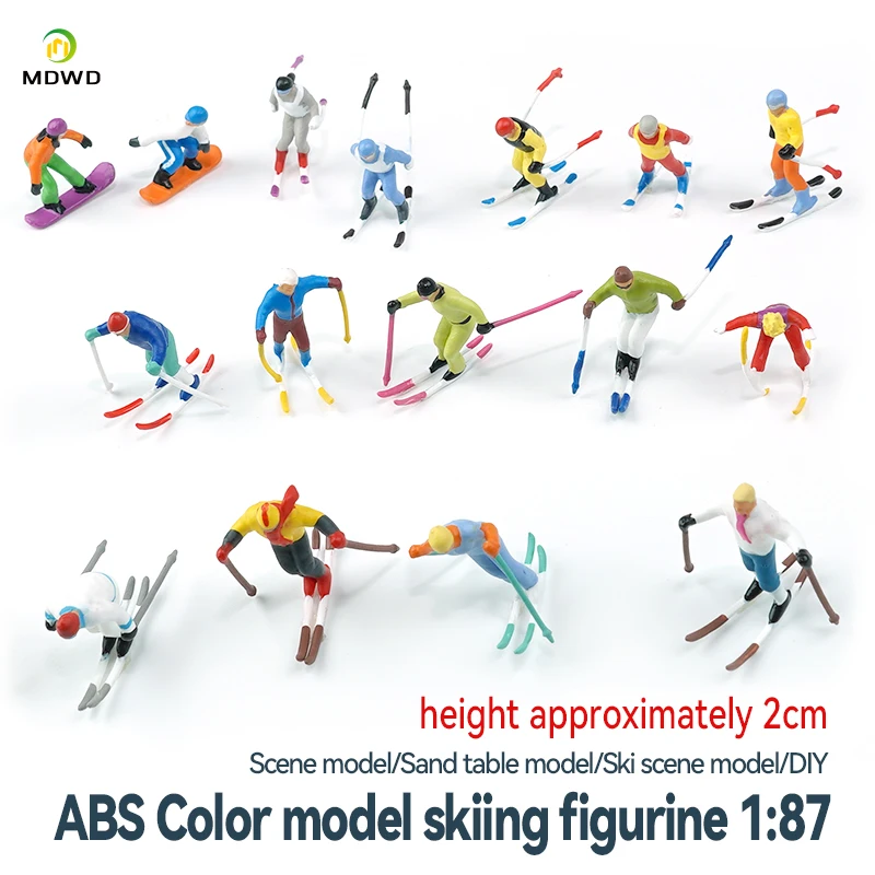 

Новый масштаб 1/87, лед и снег, спортсмен, ручная роспись, катание на лыжах, миниатюрная модель, сделай сам, сцена в сочетании с праздничным подарком, игрушечная фигурка