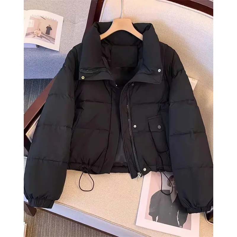 ﻿ Lady Short Down Cotton Jacket 2024 Winter New Fashion Loose Fitting European style Thick And Warm Bread Jacket Padded Parkas X