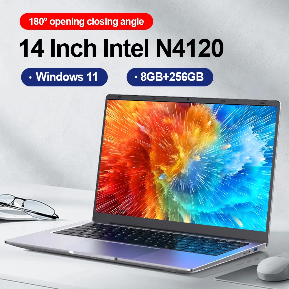 TOPOSH 14 "FHD Laptop 8G DDR4 256G SSD czterordzeniowy Intel N4120 Windows 11 notatnik biurowy komputer przenośny N4020 Learing Netbook