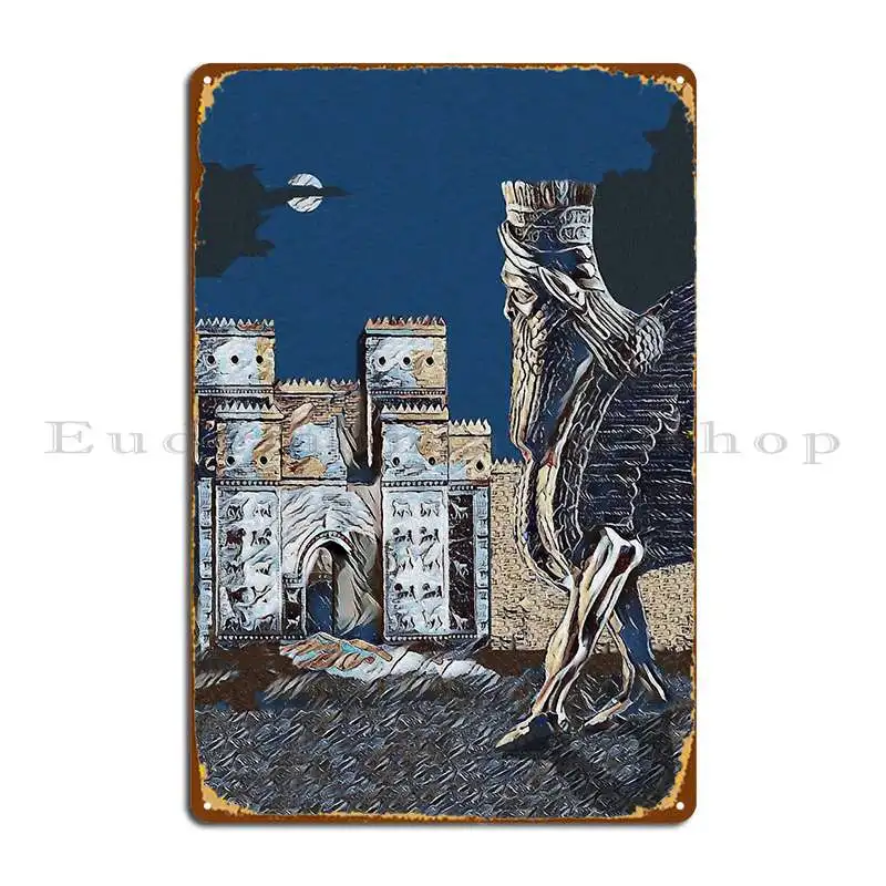 Ishtar Gate And Lamassu Metal Plaque Customize Club Custom Funny Sign Tin Sign Poster