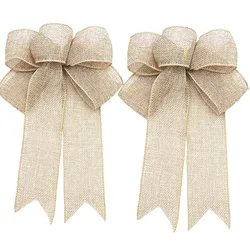 (2pcs/pack)Christmas Tree Wreath Decoration Butterfly Knot Linen Butterfly Knot Christmas Tree Decoration DIY Handmade Materials