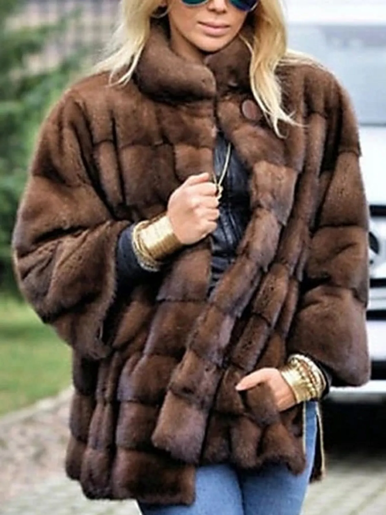 Осенне-зимняя женская повседневная куртка из искусственного меха, модная уличная одежда, коричневое норковое меховое теплое пальто из искусственного меха