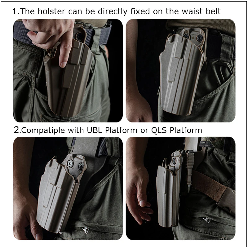 Funda táctica universal mano derecha Glock