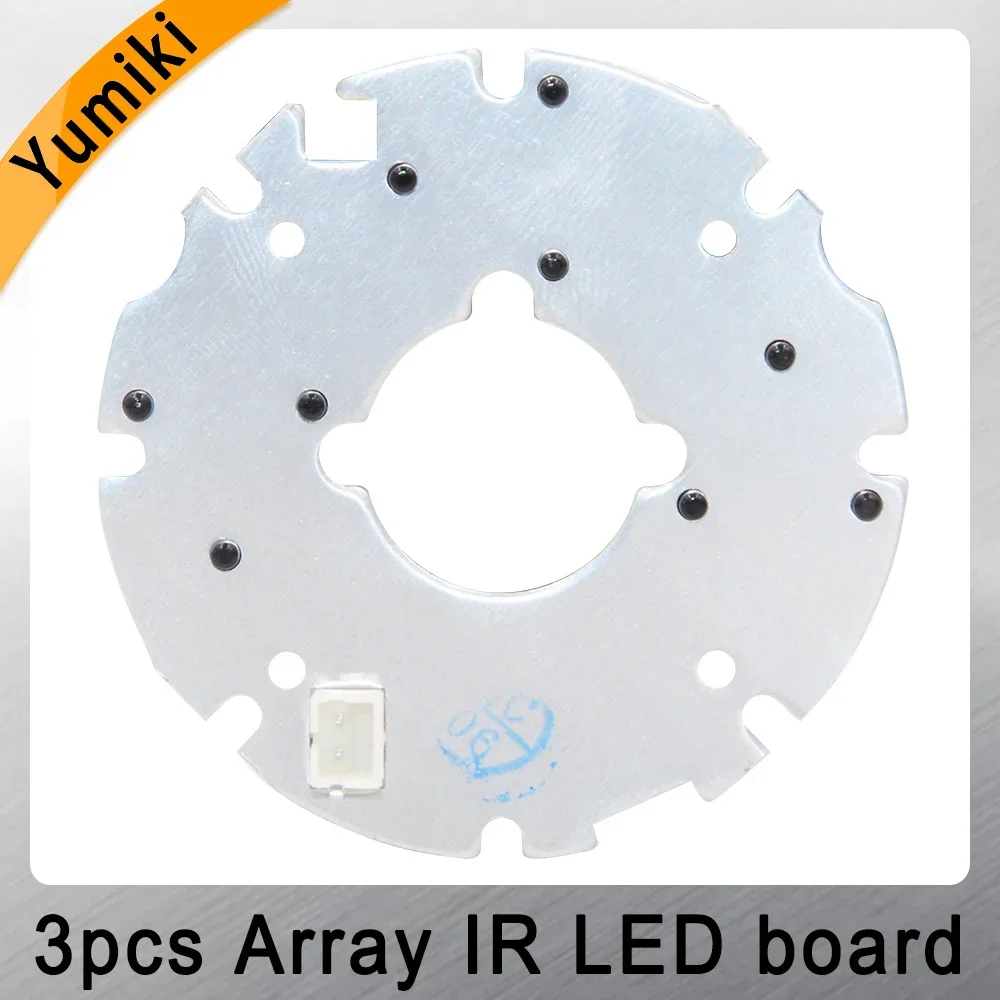 Yumiki 3array IR led Spot Light Infrared 3x IR LED board for CCTV cameras night vision (53mm diameter)