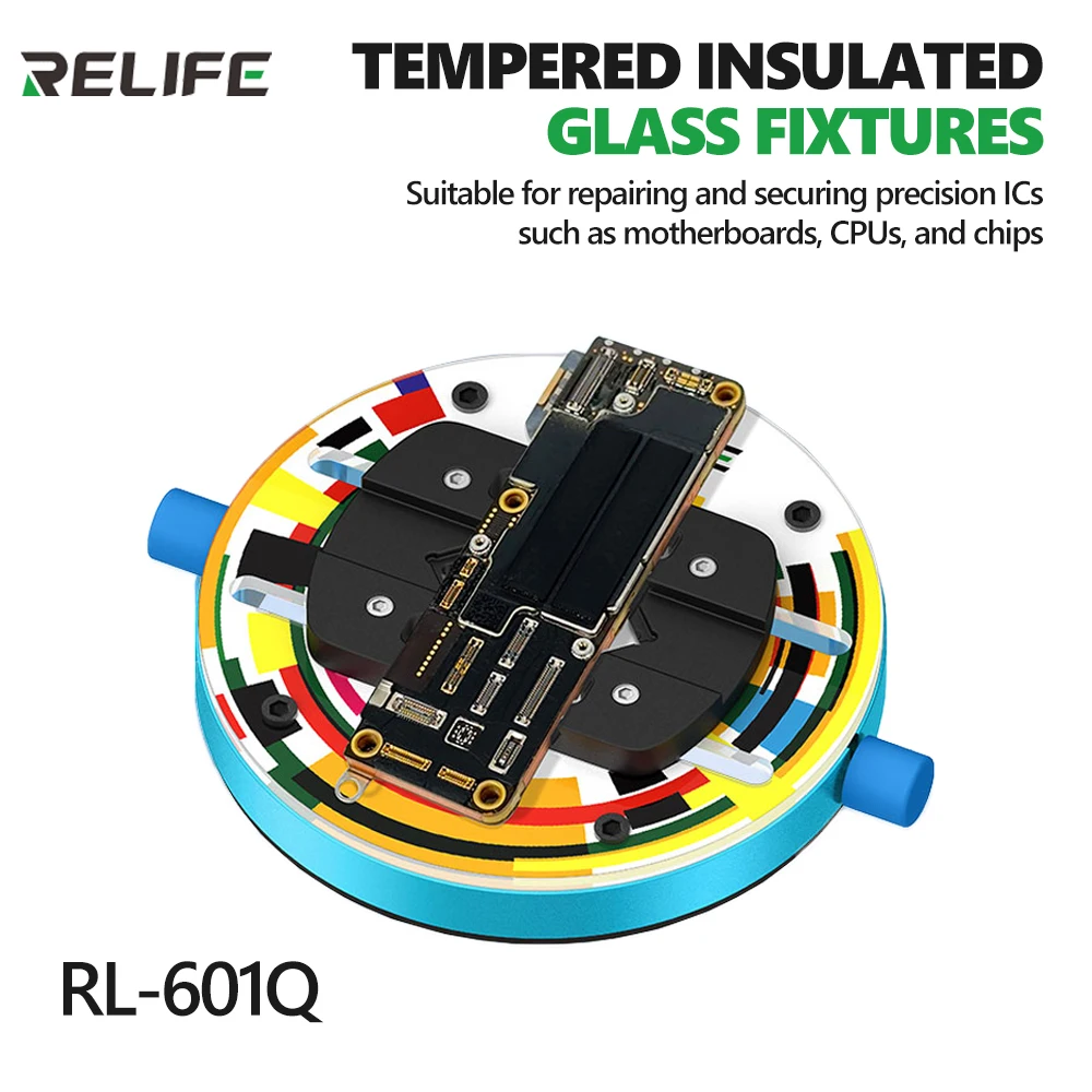 RELIFE RL-601Q Tempered Heat-Insulating Glass Clamp for Mobile Phone Motherboard CPU Chip IC Repair Fixing Holding Tool