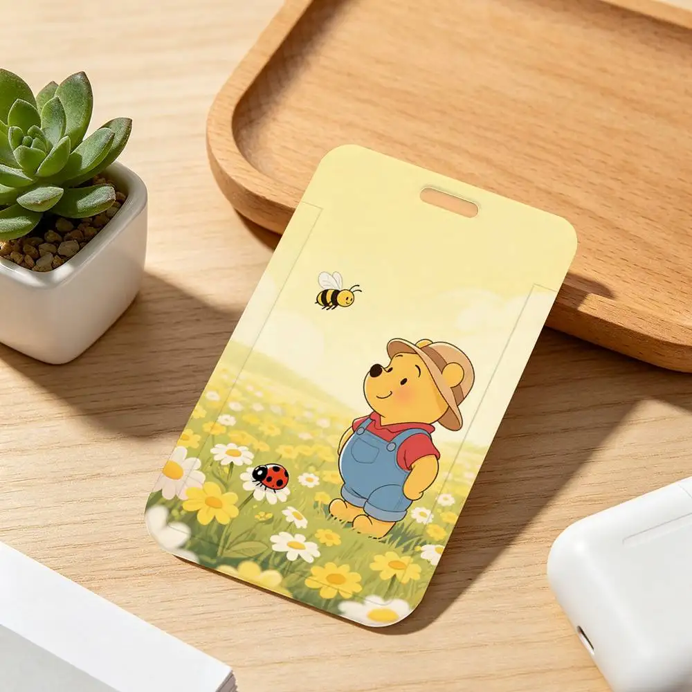Niedlicher P-Pooh B-Bear und seine Freunde Kartenhalter mit Umhängeband, Anhänger, Türausweishalter, Schlüsselanhänger, Arbeitsausweishülle, Geschenk – Detail 12