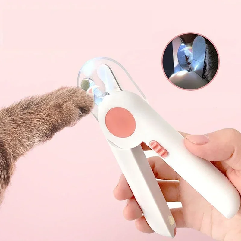 Cat Nail Clippers Scissors LED Light Pet Dogs Nail Toe Scissors Kitten Puppy Claw Nail Clipper Cats Grooming Cleaning Supplies