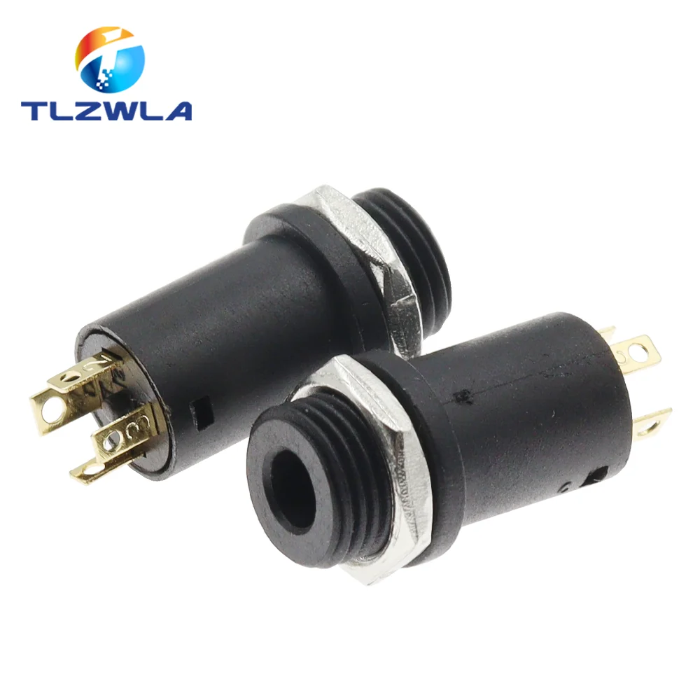 5PCS 3.5mm 4 Channel Female Headphone Stereo Jack Panel Mount Connector Audio Video Vertical Socket Gold Plated High Quality