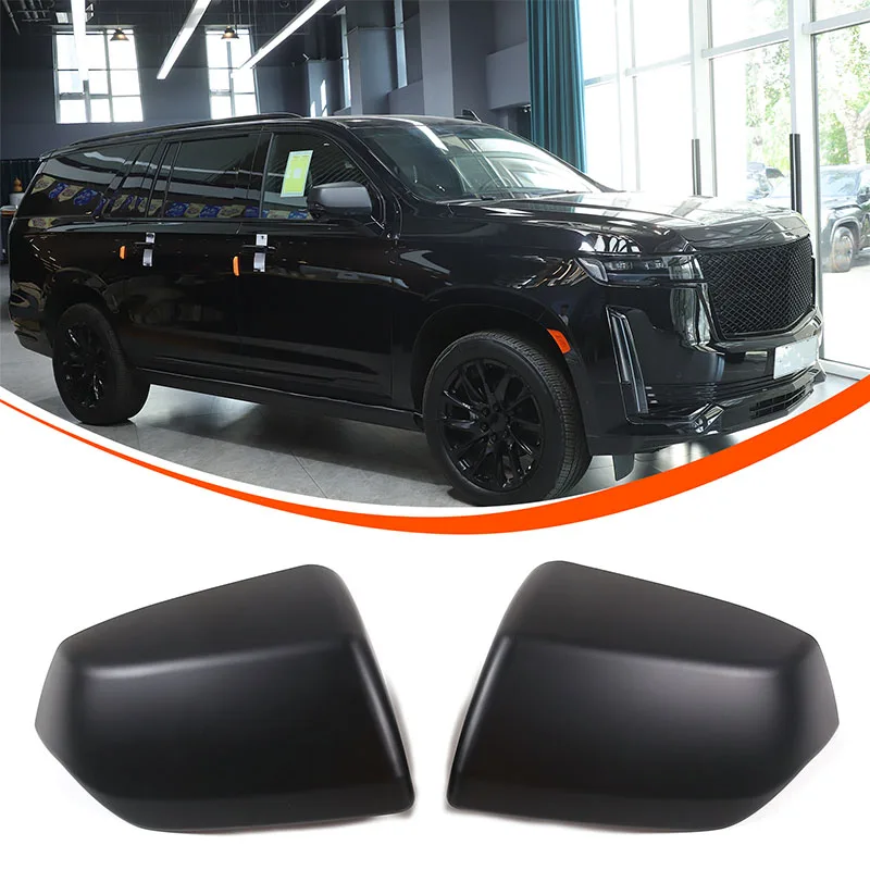 

For Cadillac Escalade 2021-2023 ABS Carbon Fiber Matte/Black Side Rear View Mirror Cap Cover Exterior Modification Accessories
