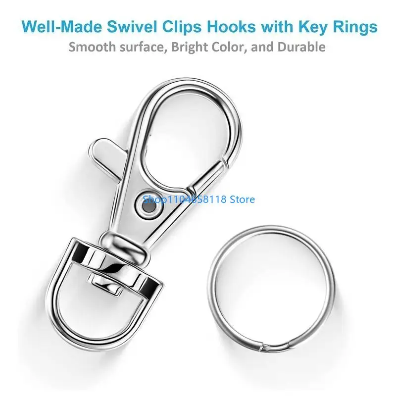 

60pcs/set for Key Chain Clip Hooks Dog Buckle Rotating Buckle Lanyard Buckle Hooks for Lanyard for Key Rings Handicrafts