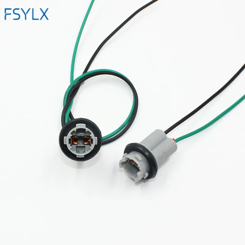 Fsylx soquete de suporte para carro, 2 peças, t10 w5w 168 194 t15, instrumento de luz led para caminhão, conector adaptador, 30cm, cabo de fio