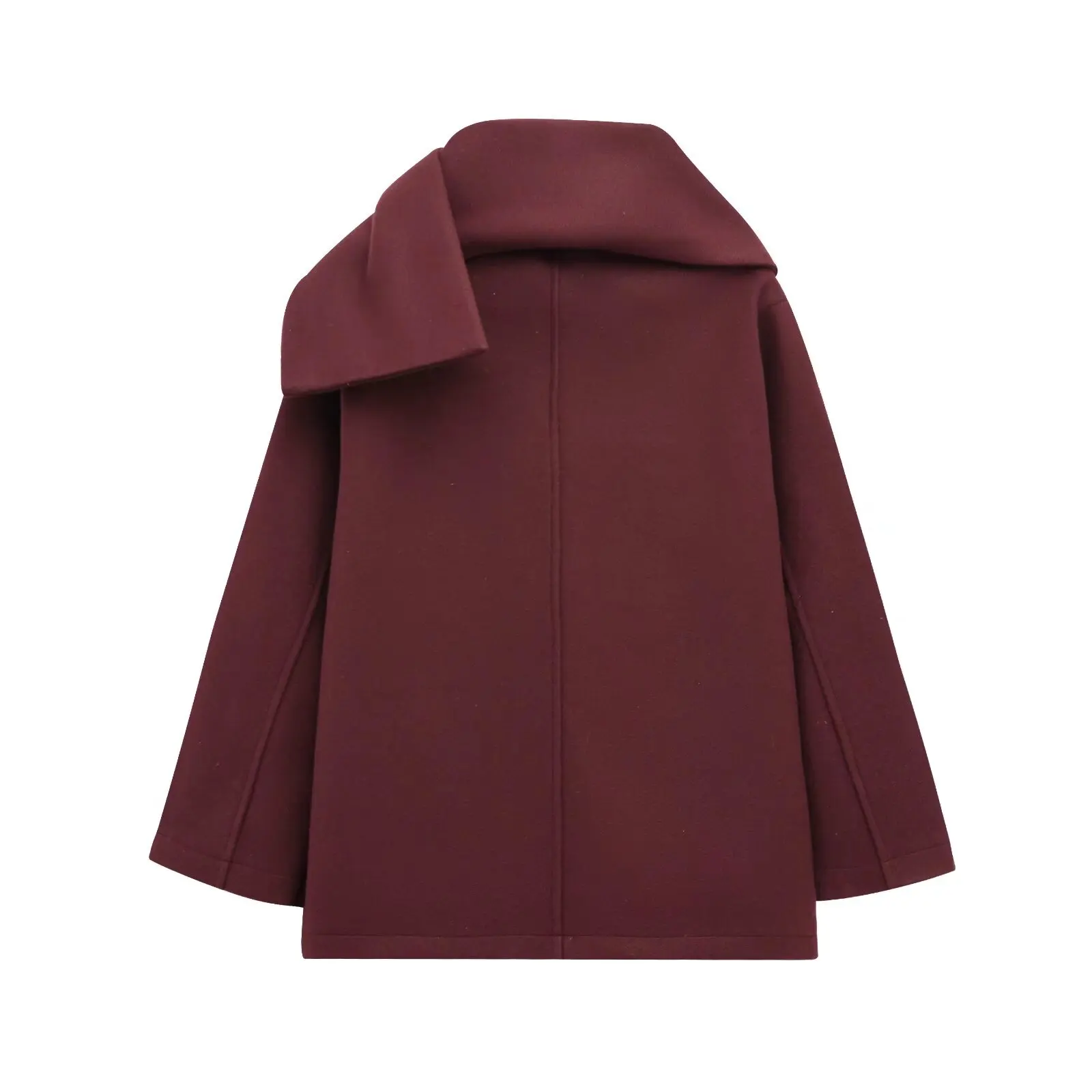 BSAY Französischer Minimalistischer Damenmantel mit einteiligem Schal-Kragen, Rundhalsausschnitt, einreihig, mit Taschen, für den Alltag im Herbst und auf Reisen. – Detail 12