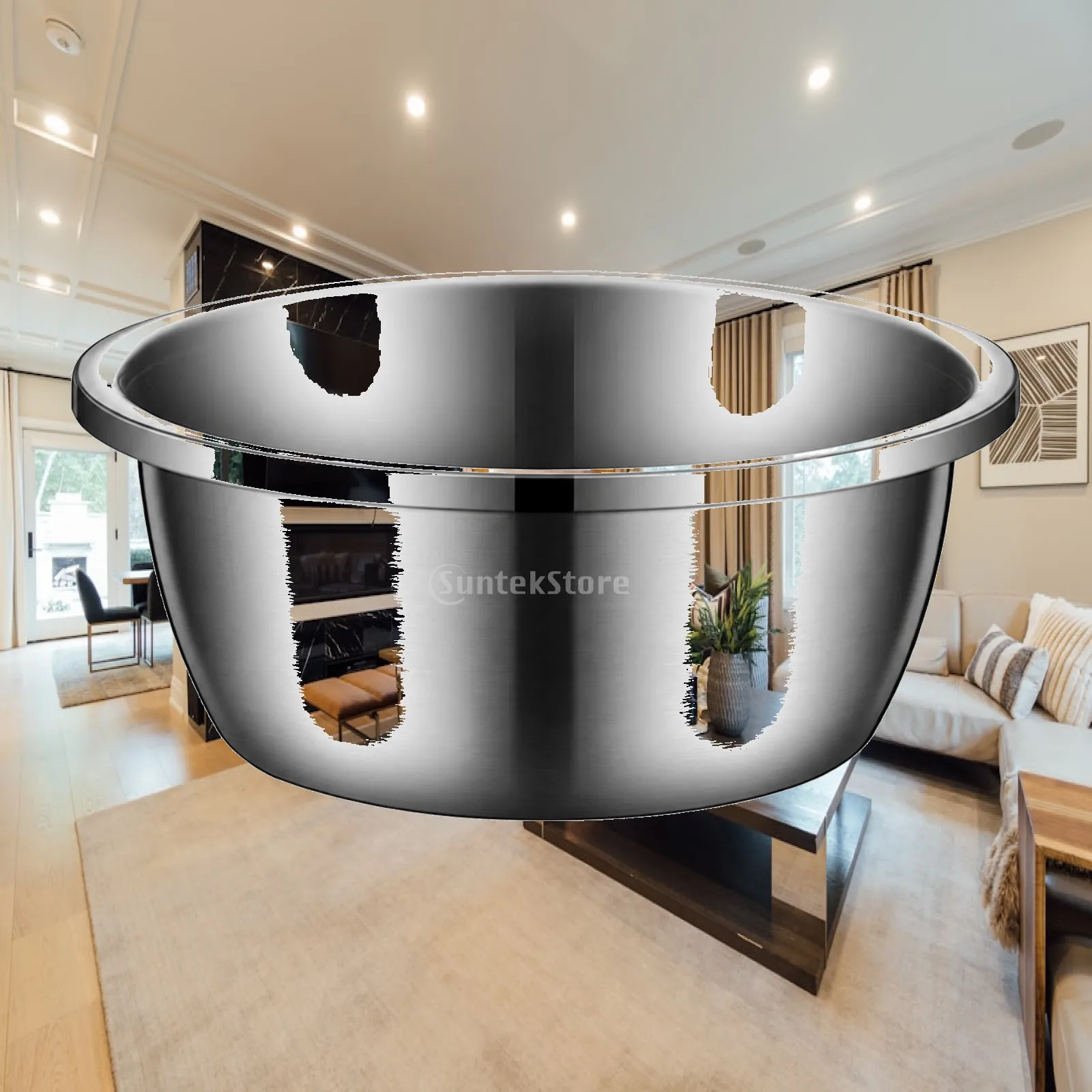 Stainless Steel Kitchen Mixing Basin 304 Metal Bowl for Cooking Prep Egg Beating Holding Foods Odor Resistant Easy Clean