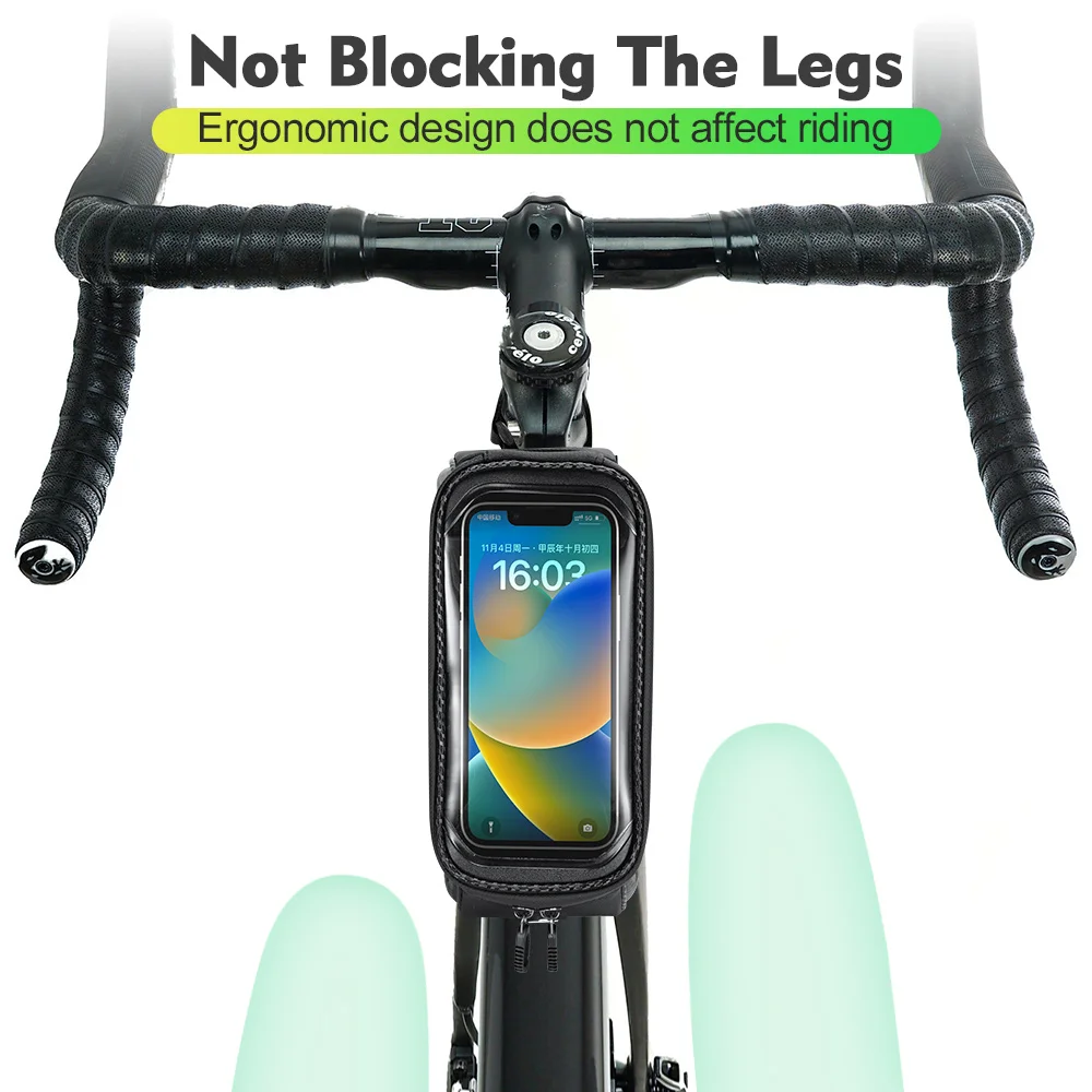 NEWBOLER Bicycle Bag Cycling Top Front Tube Frame Bag Waterproof 6.5 Inches Phone Case Storage Touch Screen MTB Road Bike Bag