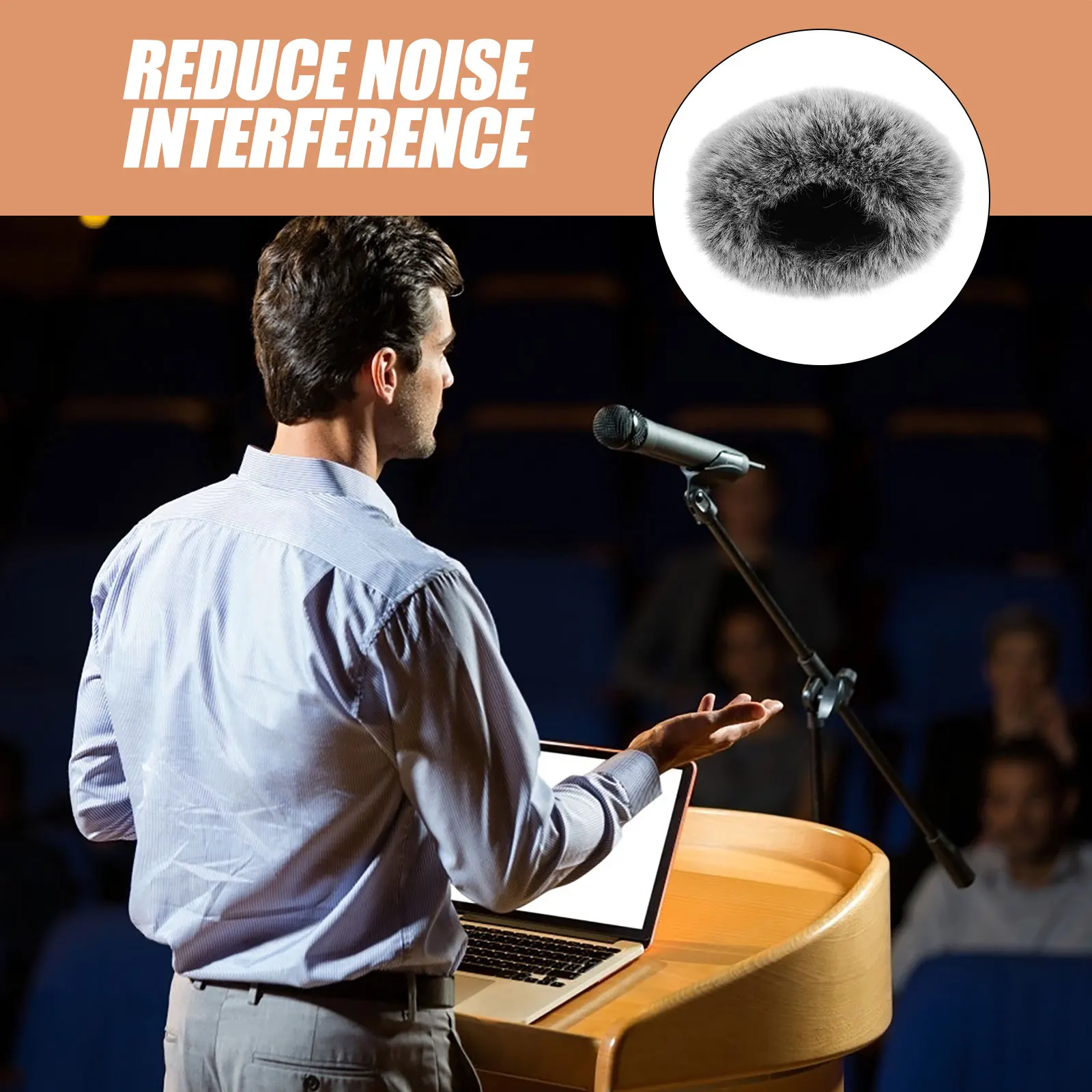 غطاء الزجاج الأمامي للميكروفون، درع الرياح فروي لملحقات الميكروفون الناعمة القابلة للفصل المتوافقة مع نماذج مختلفة للرياح الخارجية