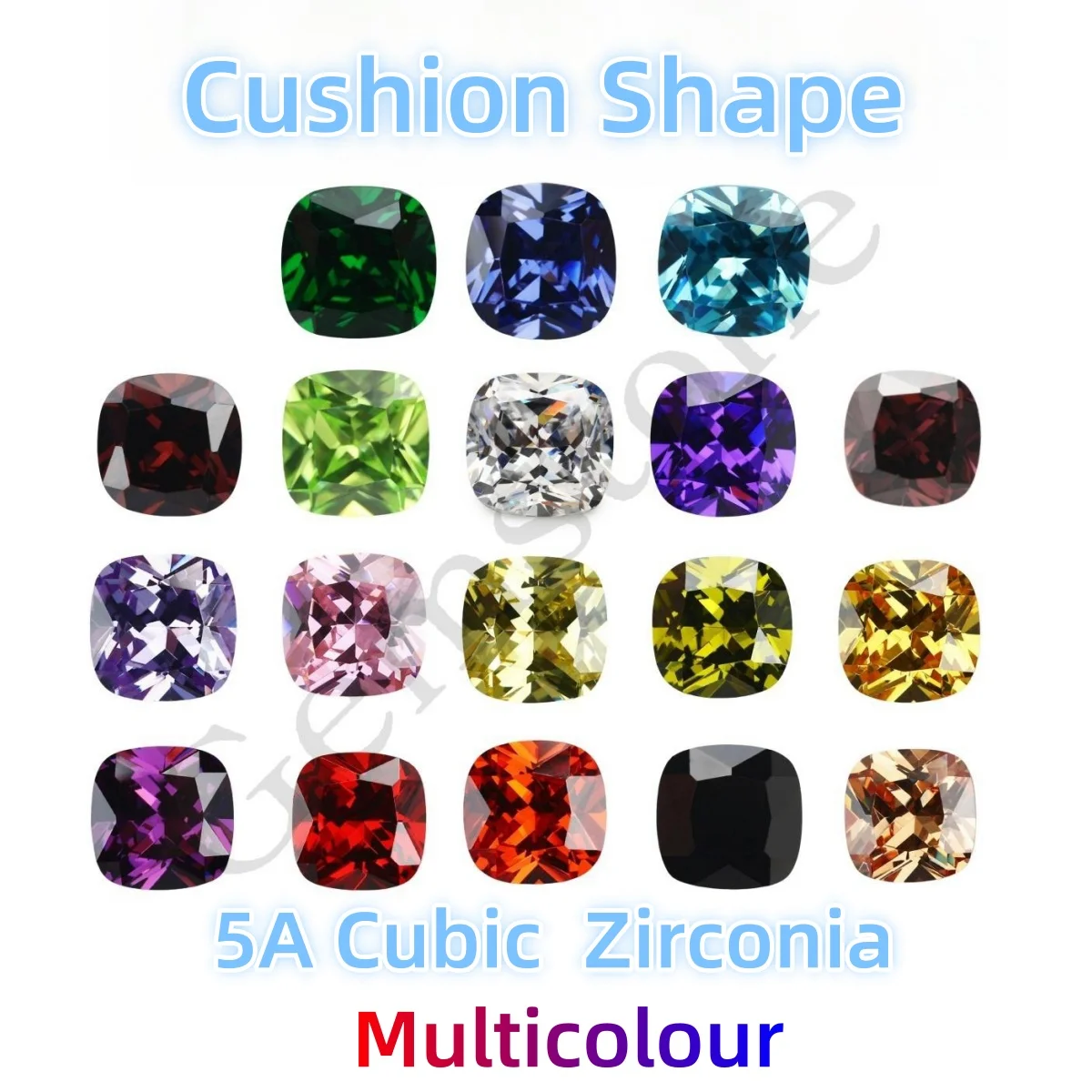 5/10pcs 1.5x1.5~15x15 AAAAA Cushion Shape Amethyst, Royal Blue,Olive,Garnet Cubic Zirconia Stone Loose cz Beads for jewelry DIY