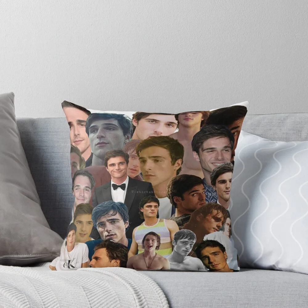 jacob elordi photo collage Throw Pillow Decorative pillowcase autumn pillowcase pillow