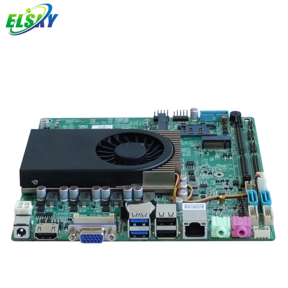 Mini-ITX17*17CM thin fan Motherboard with CPU 10th i3 processor 10110U   2*DDR4 ram Max.64GB RAM  VGA HD-MI LVDS