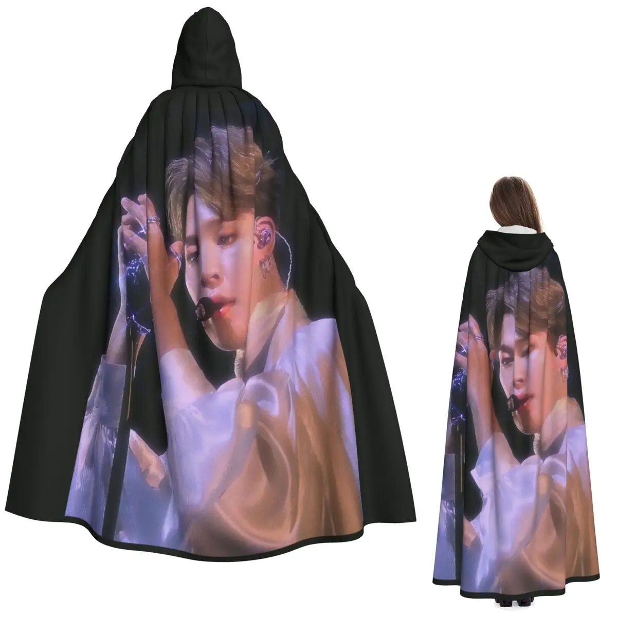 

Длинный плащ с капюшоном Jimin 90-х годов, средневековый костюм ведьмы, накидка для косплея, пальто на Хэллоуин для взрослых, унисекс
