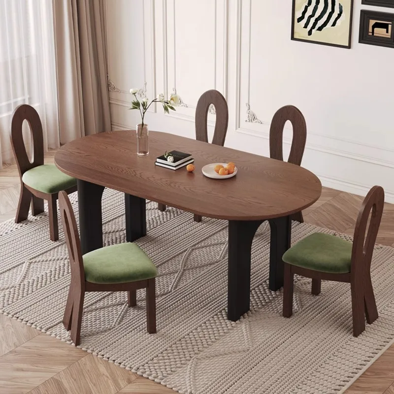 

Nordic Modern Dining Table Oval Dining Antiquity Style Dining Table Wood Relaxing Set Di Mobili Da Giardino Home Furniture