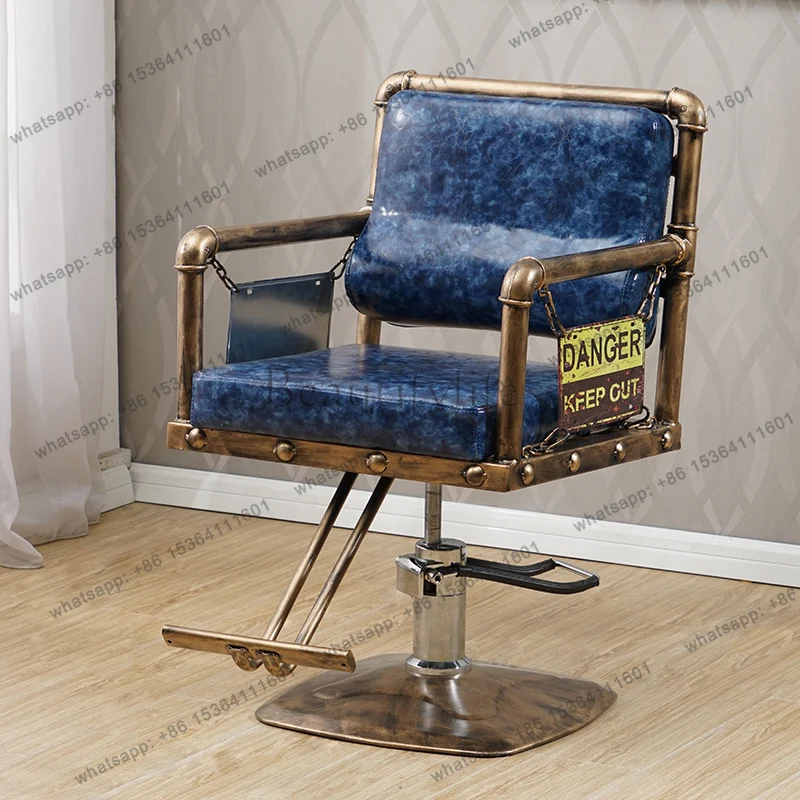 Silla de Barbero Vintage Simple, Ergonómica y Profesional, Equipo de Salón de Belleza, Sillones para Barbería, Muebles de Salón