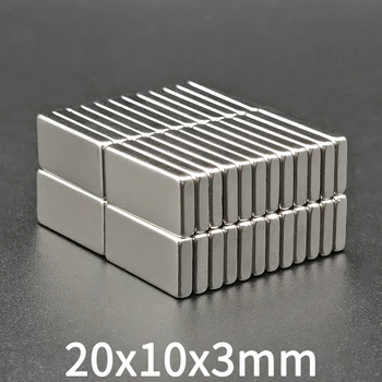 블록 네오디뮴 직사각형 자석, 초강력 영구 자석, NdFeB, 20x10x3mm, 20x10x3mm, 10 개, 20 개 Best5 블록 네오디뮴 직사각형 자석, 초강력 영구 자석, NdFeB, 20x10x3mm, 20x10x3mm, 10 개, 20 개 Best5