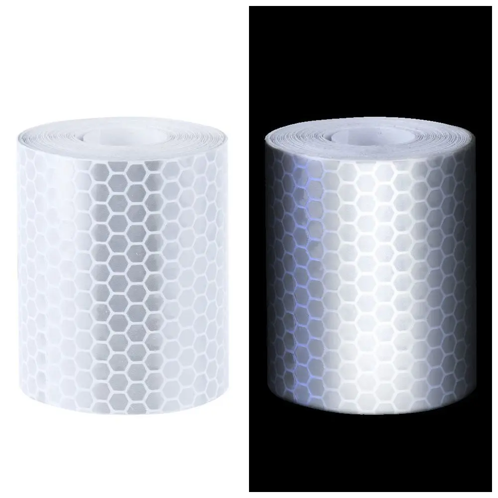 Super Sale 2 pcs 50mm × 3 meter Adhesive Tape Warning Tape Reflector Tape Security Marking Tape White and Red