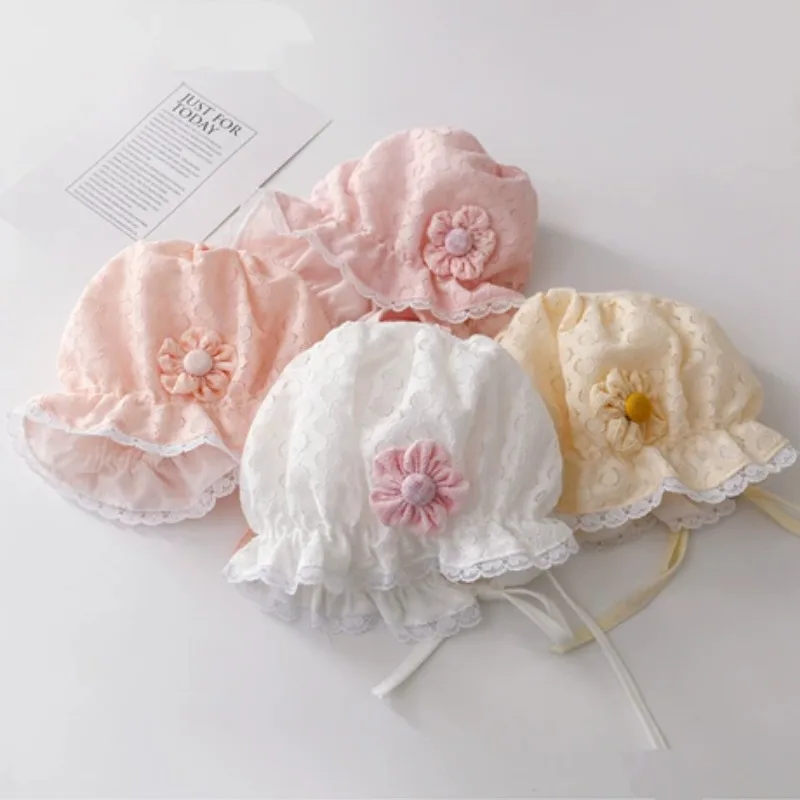 

Милая и очаровательная кружевная детская шапочка, солнцезащитная шляпка для принцессы, дышащая и удобная, реквизит для фотосессии новорожденных