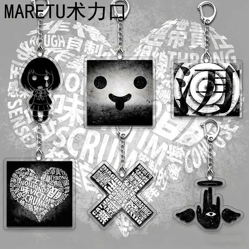 Heavy Metal Rock Music Gokuaku-P MARETU Mind Brand Keychain Acrylic Dark Gothic Keyring Key Chain Bag Accessories Ornament Props