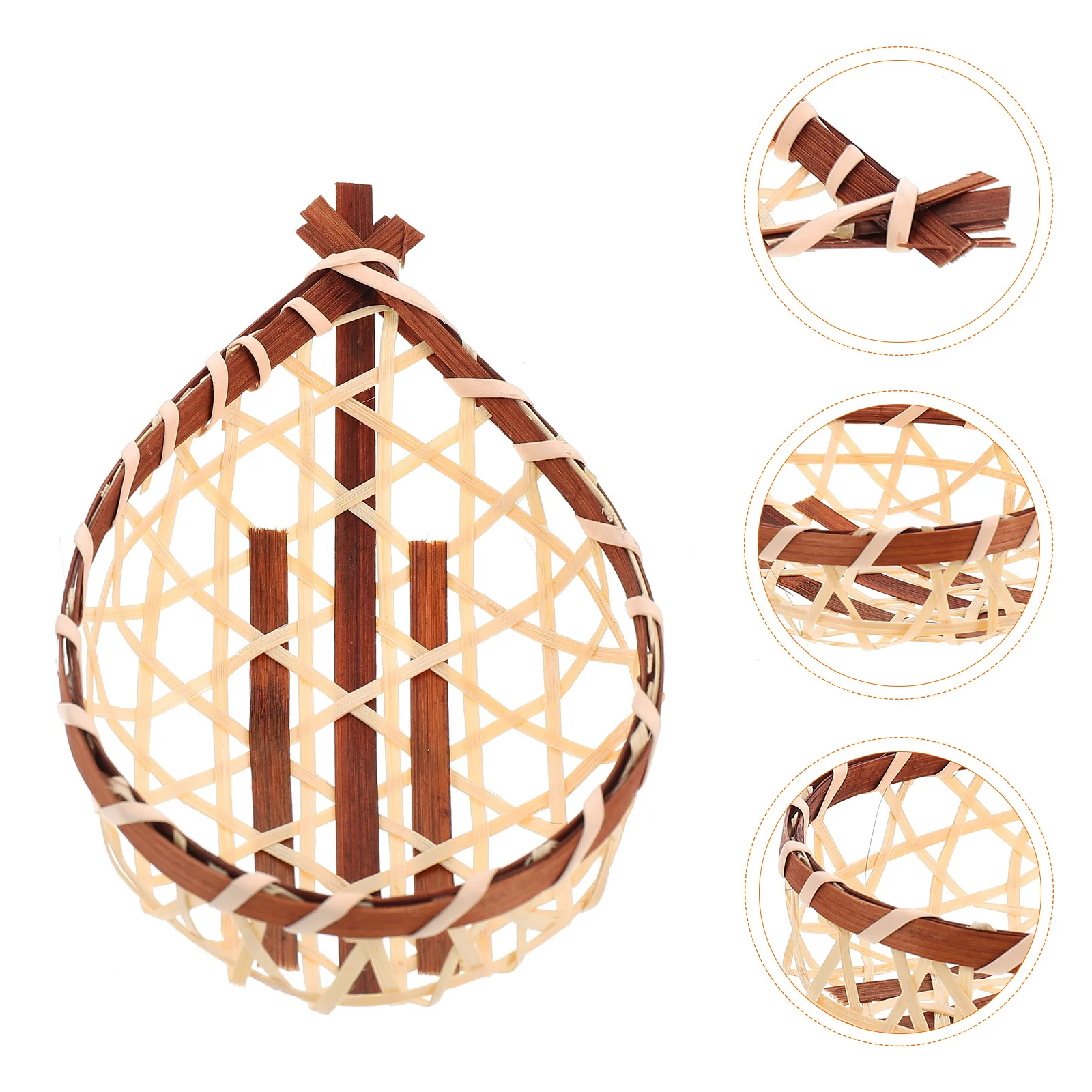

1pc Mini Bamboo Basket Snack Tray For Dry Fruit Chocolate Dessert Serving Woven Food Plate Sashimi Server Kitchen