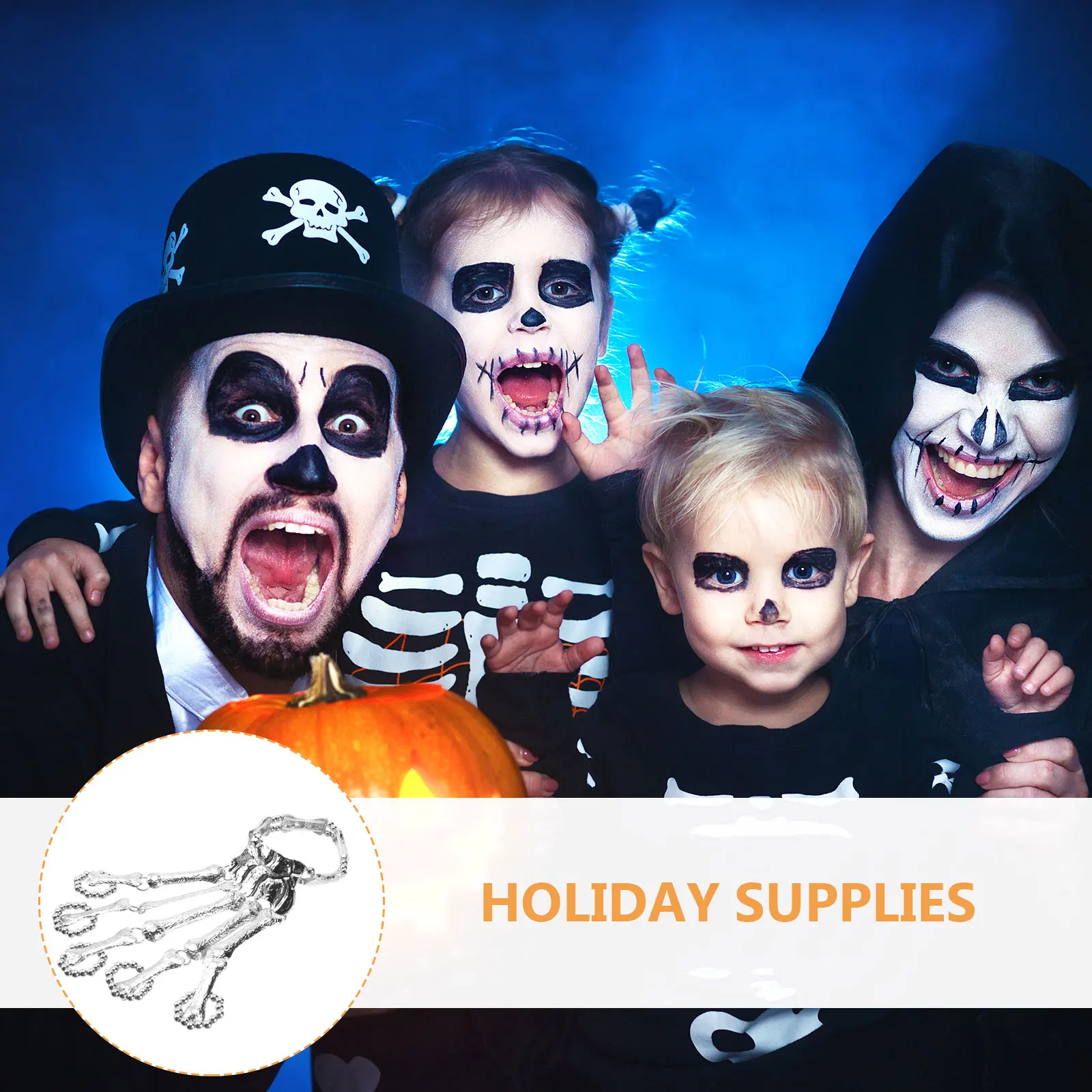 

Halloween Skull Fingers Bracelet Ring Wristband Goth Alloy Bangle for Women Girls Stylish