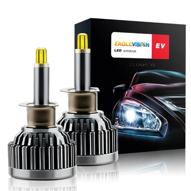 2 Pcs Upgraded 3D LED Car Headlight H1 H11 H7 V9LED360 Degrees 9005 9006 9012 LED 60W 18000LM Auto Lamp Car for Head Lam