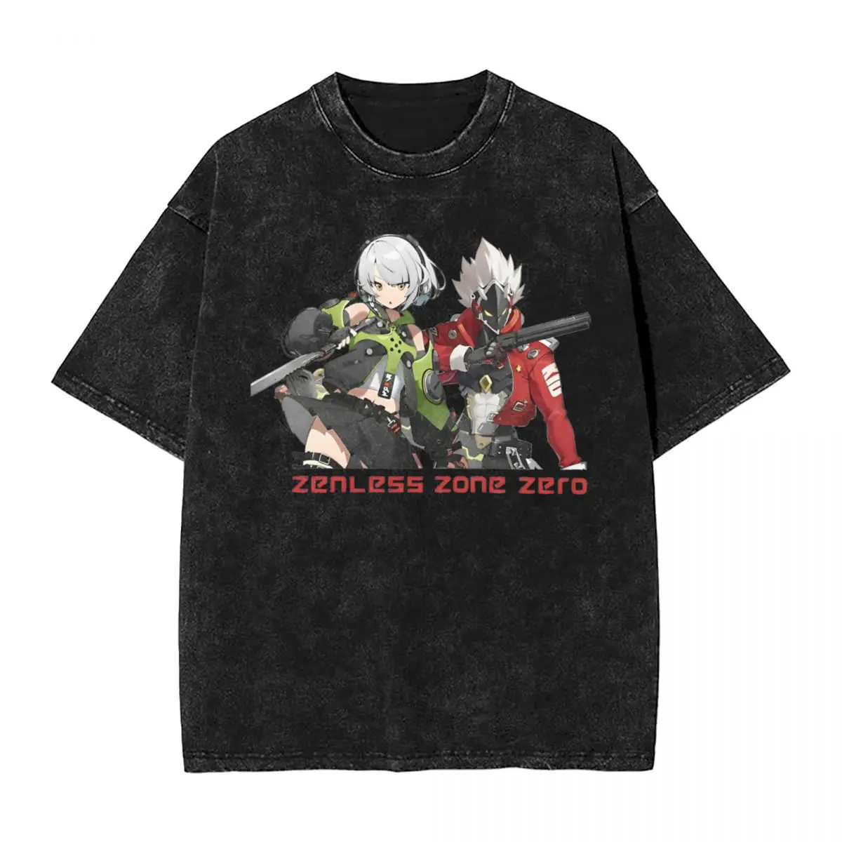 Zenless Zone Zero Vtuber Washed T Shirts Streetwear Hip Hop Vintage T-Shirt Tee Shirt Men Women 100% Cotton High Street Printed