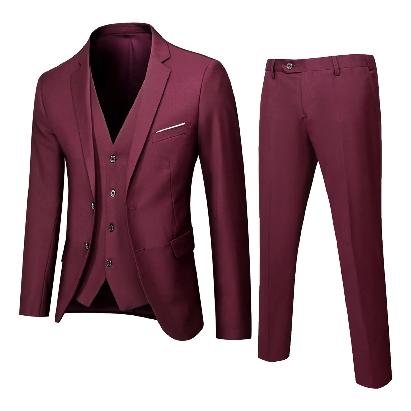 Blazers Set Suits For Men 3 Pieces Elegant Wedding Luxury  Business Formal Vest Pants Full Coats 2023 Jackets Free Shipping