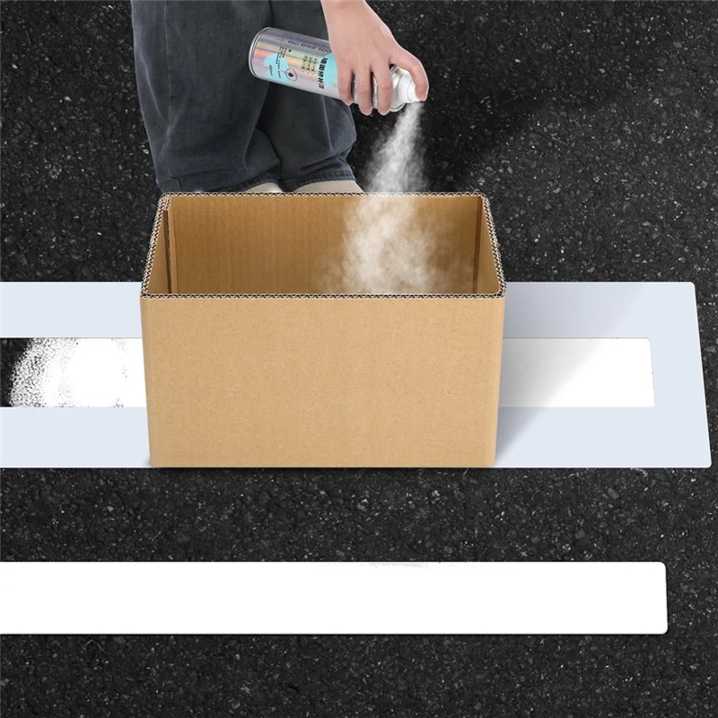 AT13 Parking & Pavement Line Template, 2PCS Foldable Reusable Stencils In Paper Box For Efficient Line Marking