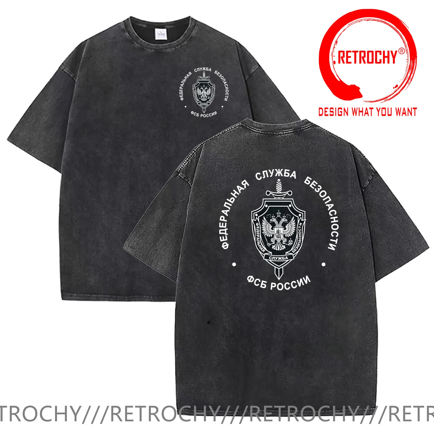 Vintage Washed Cotton T-Shirt Russian FSB Spetsnaz Special Forces Alpha T Shirt Men Fashion Trendy Casual Clothing Stylish Tops