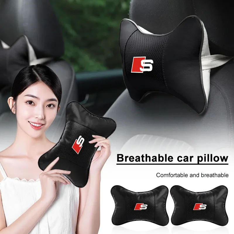 Auto-Kopfstützen-Embleme mit Logo, Nackenkissen für Audi A4 A3 A5 A6 A7 A8 Q3 Q5 Q7 Q8 B5 B6 B7 B8 B9 Q7 8P 8V 8L