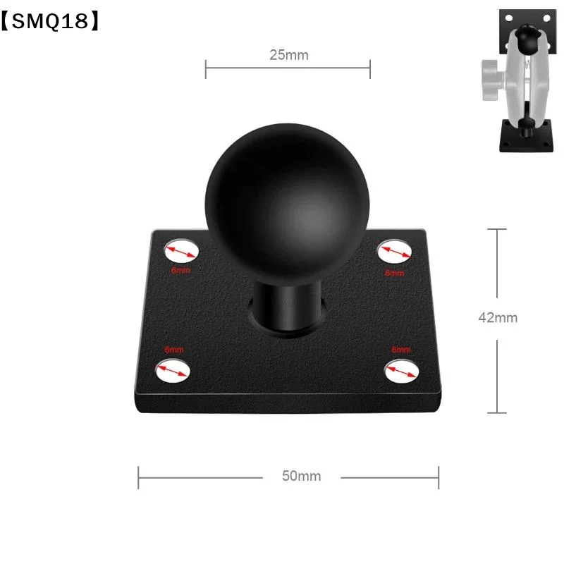 1 Inch 25mm Ball Mount Base Adapter With Aluminum Alloy Square Ball Plate Support For Cycling GPS And Action Cameras【SMQ】
