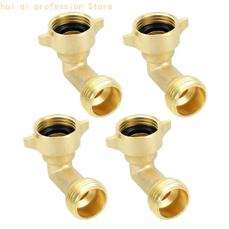 90-Grad-Wasserschlauch-Armaturen-Set, Messing-Wasseradapter mit Unterlegscheiben für Garten H8WE – Detail 4