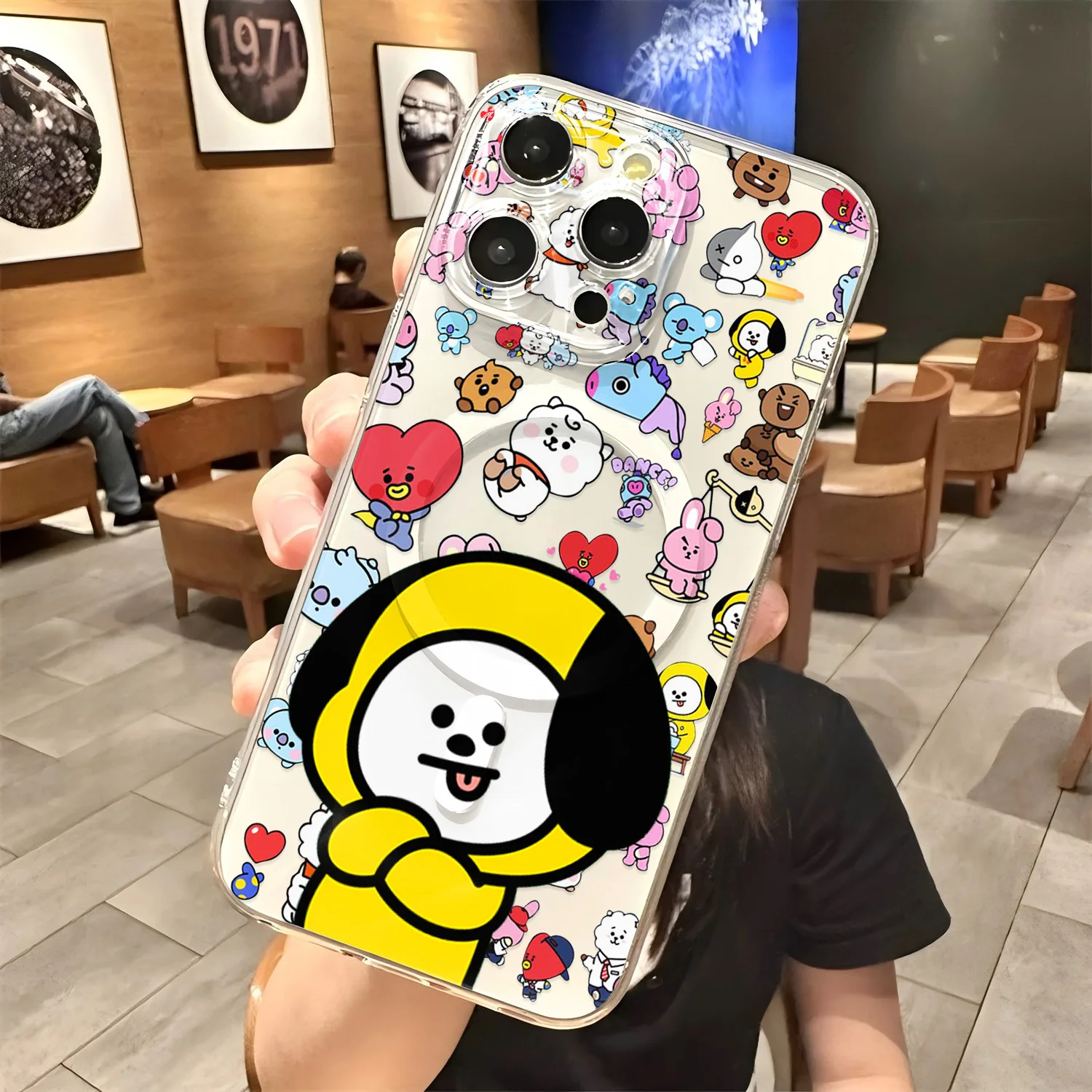 Cartoon Cute Animals B-BT21 Hot Magnetic Phone Case For IPhone 17 16 15 14 13 12 11 8 7 Air Plus Pro Max XR Soft Clear Tpu Cover - view 6