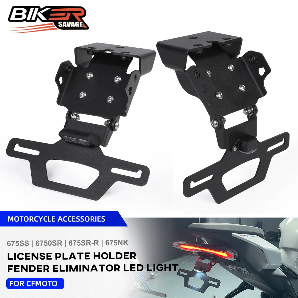 

For CFMOTO 675NK 675SS 2025 License Plate Bracket 675SR 675SR-R 2024 Motorcycle Adjustable Tail Tidy Fender Eliminator LED Light