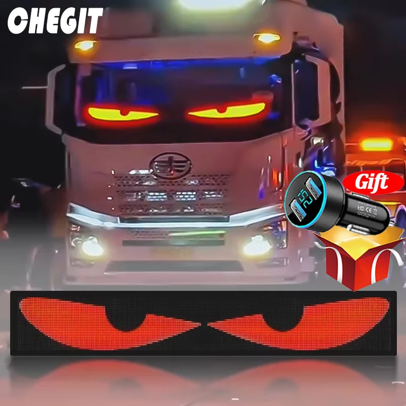 Demon Eyes Car LED Logo APP LED Matrix Pixel Panel Night Light DIY Programmable Flexible LED Display for Car Truck Accessories