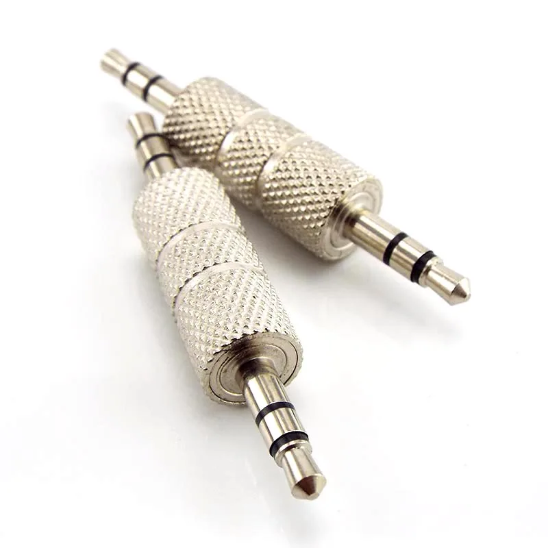 Connector 3.5MM Jack to Jack Straight Adapter Real Audio Connector 3.5mm 3 Pole Earphone Plug Extanded Wire D6