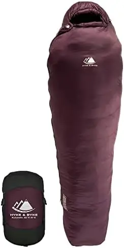 

Hyke & Byke Katahdin 32 F Hiking & Backpacking Sleeping Bag - 4 Season, 625FP Ultralight Sleeping Bag - Water Resistant Weighte