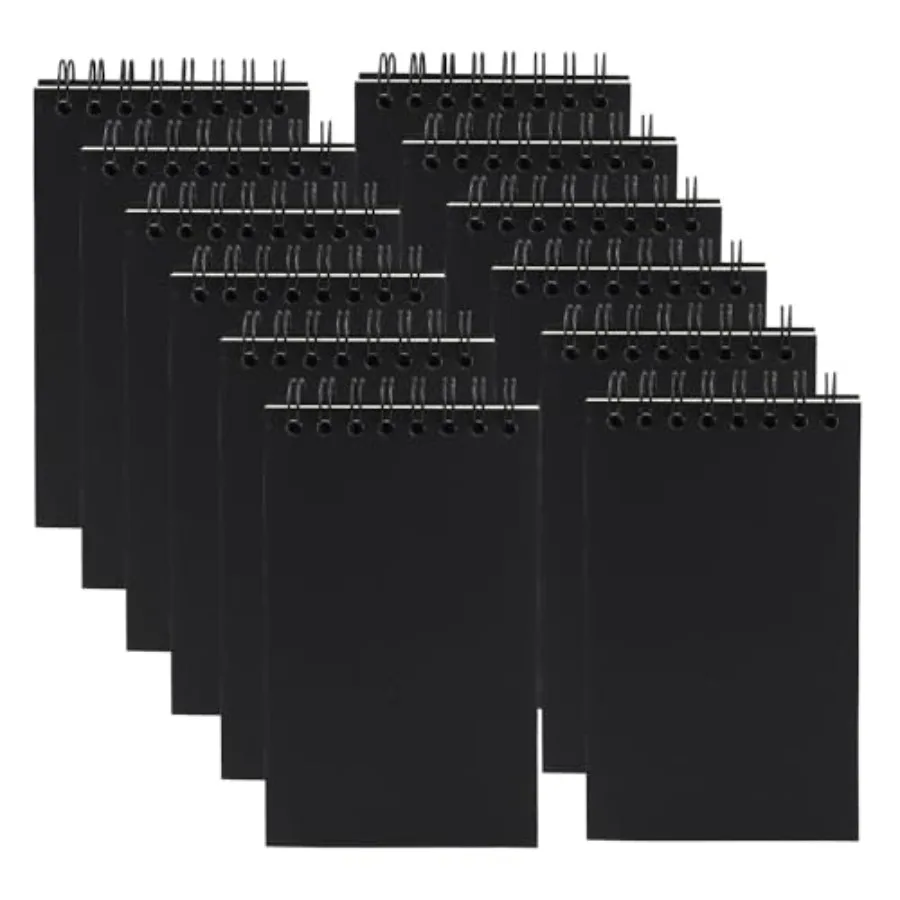 

12 Pack Pocket Notebooks, 3x5 Small Notepads, Mini Spiral Notebooks, 60 Sheets/120 Pages, Lined College Ruled Paper, Memo Pads