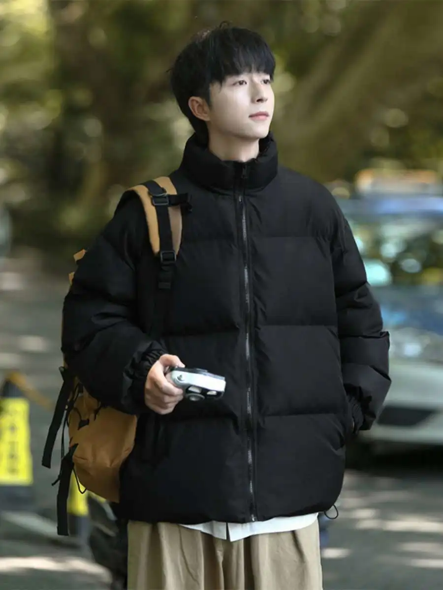 فضفاضة تناسب Thiened القطن Jaet الوقوف طوق الخبز Sle المرأة معطف بسيط الكورية الأمريكية لون نقي شتاء وصول جديد #3