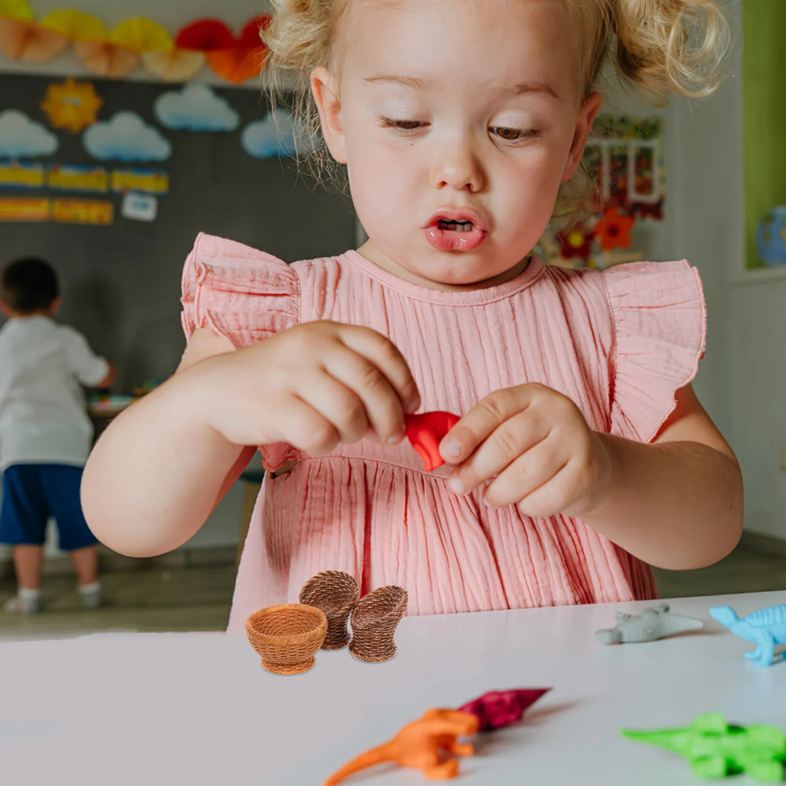 

Набор миниатюрных плетеных кресел-корзинок, имитация, декор, мини-мебель, реквизит для кукольного домика, аксессуары для сцен, маленькие корзины для демонстрации