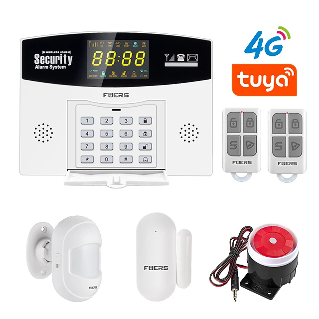 KERUI W214 4G GSM Security Home Alarm System Tuya Life APP control Security Alarm Kit PIR Sensor