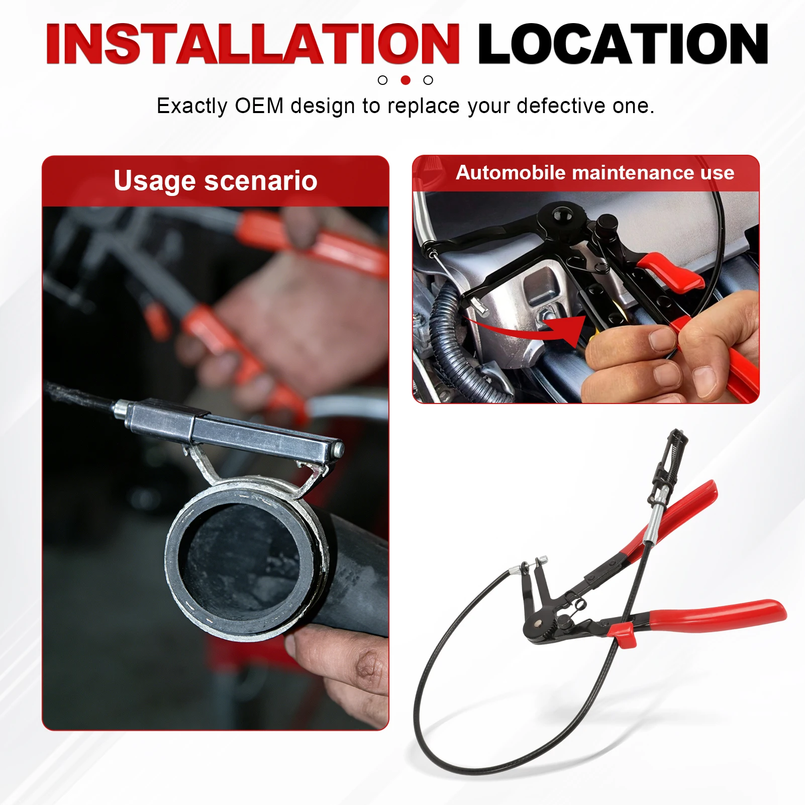 

Clamping Pliers Bendable Hose Clamps Cable Type Flex Cable Long Auto Hose Clamps Straight Hose Bundle Removal Auto Repair Tools